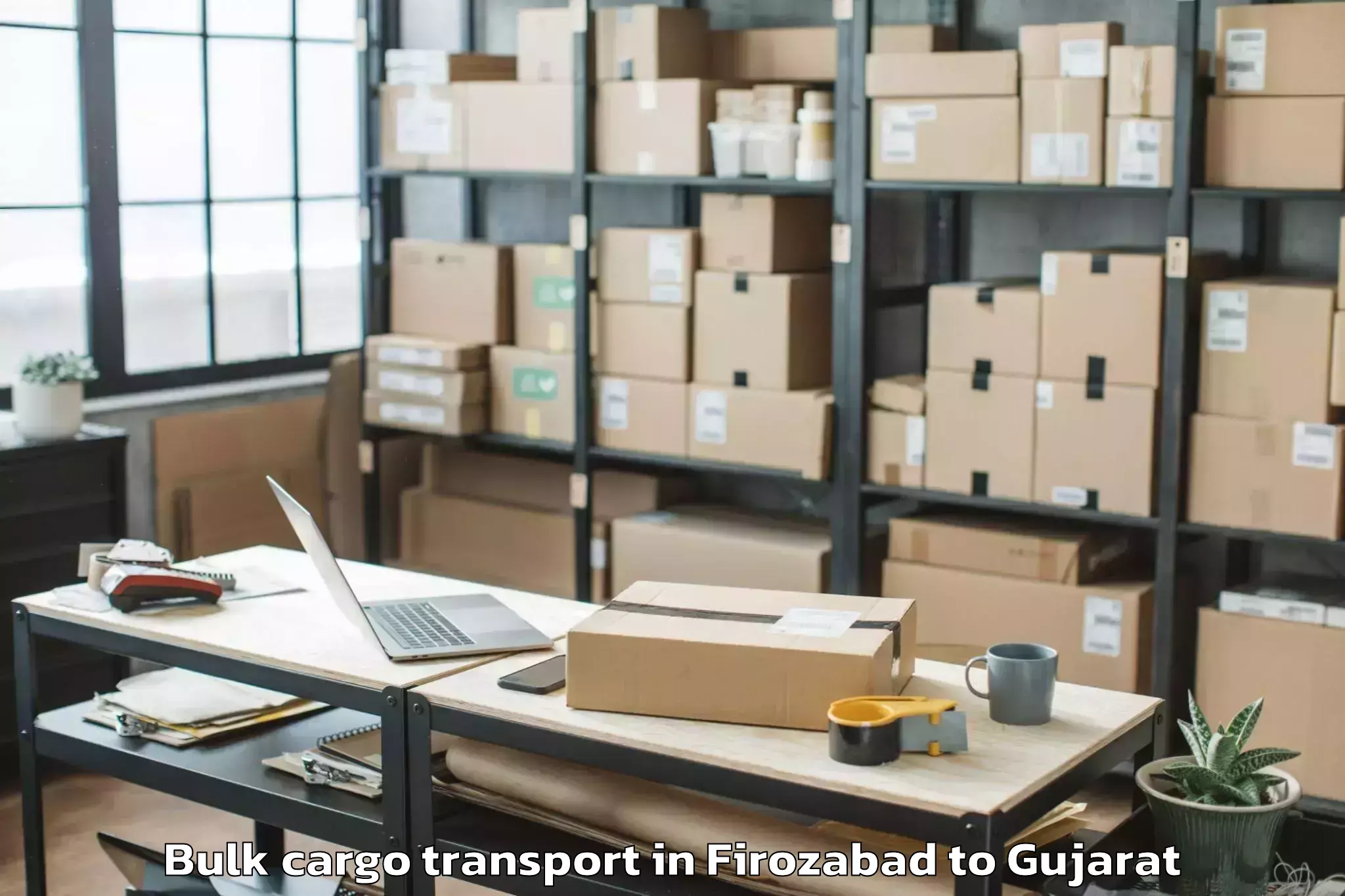 Reliable Firozabad to Delvada Bulk Cargo Transport